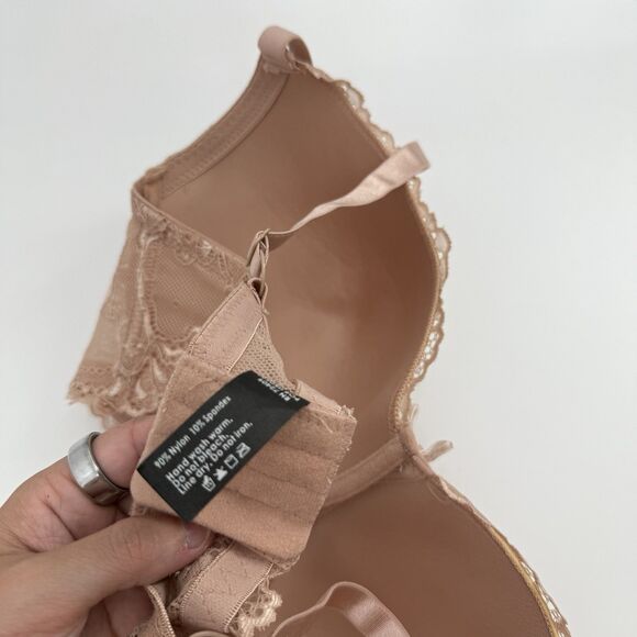 Pure Beauty by Rene Rofe Blush Lace Women’s Bra Sie 40 DD - Picture 8 of 9